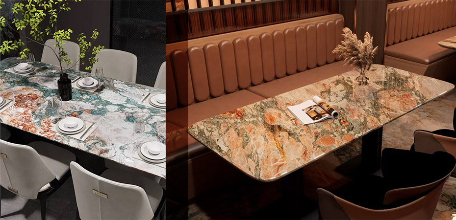 Four Seasons Green Marble Dining Tables