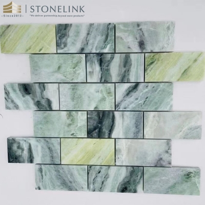 Raggio Verde brick marble mosaic