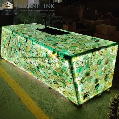 Green agate countertop