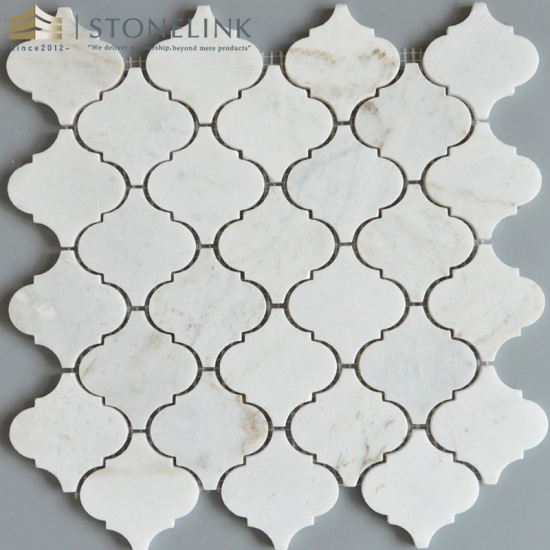 Bianco White arabesque polished marble mosaic