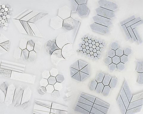 Spécifications les plus courantes des carreaux de marbre blanc taillés sur mesure et des mosaïques sur le marché américain